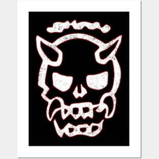 Cool Black and White Oni Head Japan Skull from Wind Breaker Anime Web Manga Icons WB-5 Posters and Art